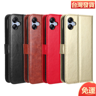 適用三星 Samsung Galaxy A04e手機殼翻蓋A04E手機皮套瘋馬紋插卡掛繩外殼