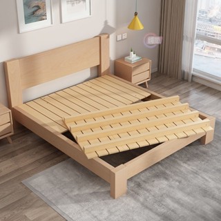 【現貨】北歐榻榻米簡易床架全實木床櫸木現代簡約1.8臥室雙人床1.5米單人