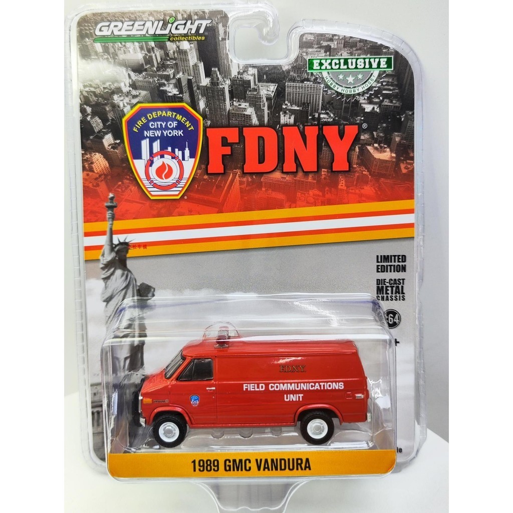 🔥🔥GreenLight 綠光1:64 1989 GMC Vandura -FDNY紐約市消防局消防車