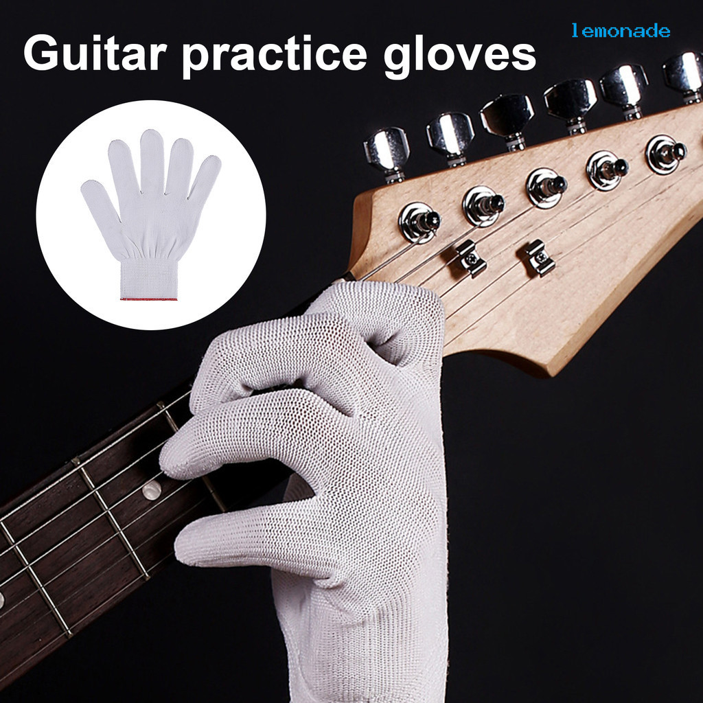 【戶外用品】薄款尼龍絃樂樂器 電貝斯 練習手套 白色Guitar gloves吉他手套（頻道）