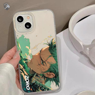 橫屏索隆航海王 情侶 蘋果15 14/13 磨砂 軟殼 iPhone12/11大孔 透明手機殼 7/8/XR 防摔手機殼