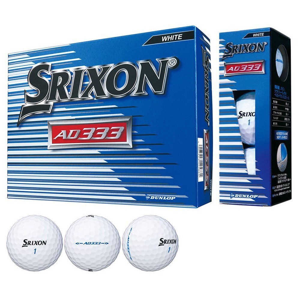 DUNLOP 高爾夫球 SRIXON AD333 2018 型號 1 打（12 顆）白色