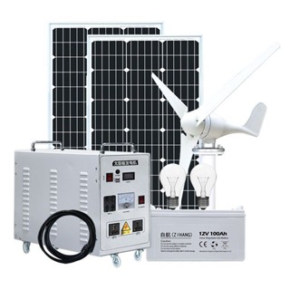 {特價清倉}太陽能發電系統家用5000W風力發電風光互補220v太陽能發電一件式機