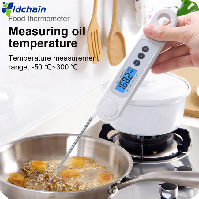 新的! 廚房食物溫度計可折疊設計高精度耐高溫數字溫度計(無