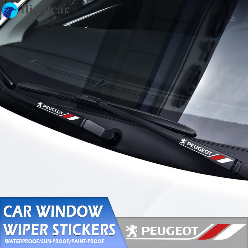 PEUGEOT (FT)2PCS 反光創意汽車窗雨刮器貼花汽車乙烯基運動貼紙適用於標致 307 206 308 207