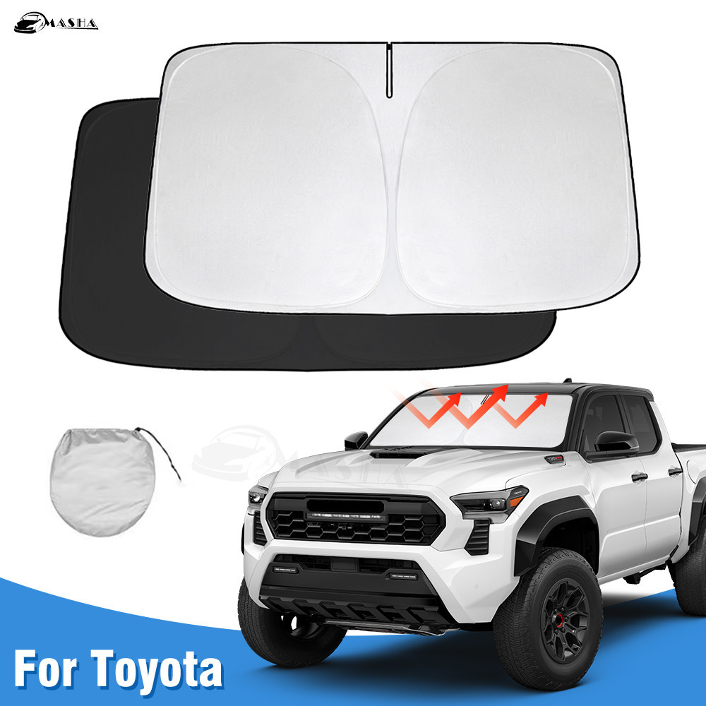 豐田 適用於 Toyota Tacoma 2016-2023 擋風玻璃遮陽板遮陽板遮陽板可折疊阻擋紫外線
