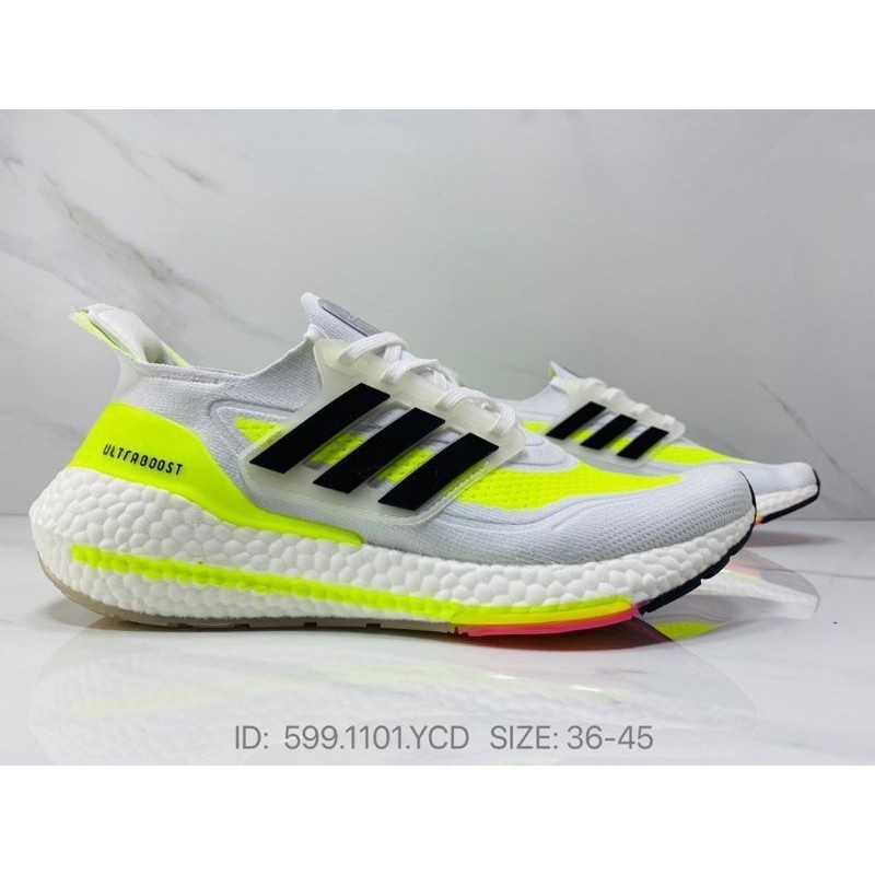 【現貨】軟鞋 Ultraboost 21 FY0375 灰/綠跑鞋男士 Premium-36-45 EURO