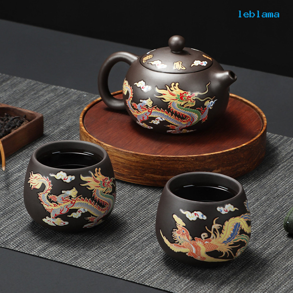 [LBA]龍鳳呈祥紫砂壺功夫茶具遇熱水變色創意茶壺茶杯套裝