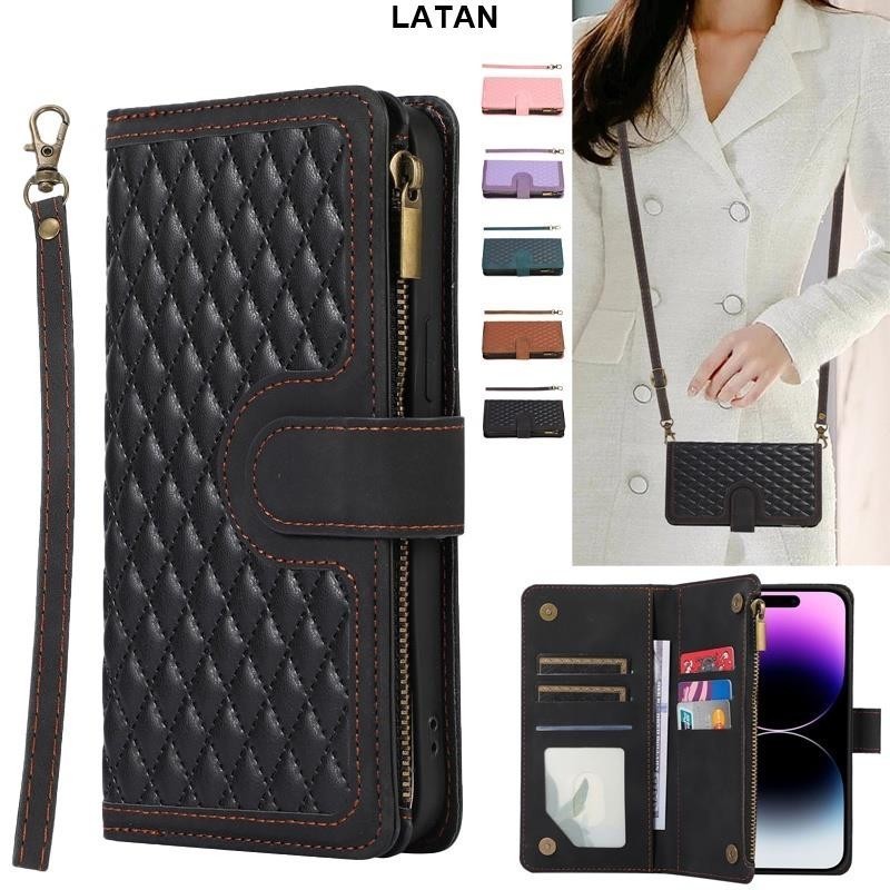 LATAN-三星 Note 20 Ultra Note 10 Note10+ Plus 斜挎手機殼翻蓋外殼卡錢包時尚皮套