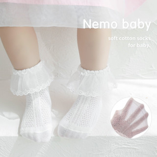 夏季幼兒襪子百搭公主款蕾絲幼兒襪子薄款女童襪子精梳棉兒童網眼襪幼兒襪子 0-2 歲