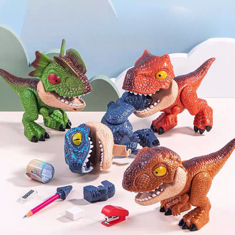 5合1可拆卸模型學習文具,熱銷創意玩具恐龍文具。