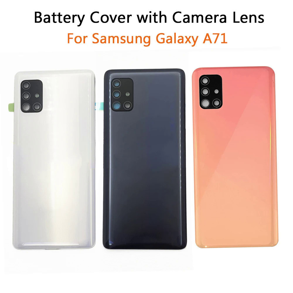 SAMSUNG 原裝三星 Galaxy A71 A715 後殼手機殼手機電池蓋門後面板帶相機鏡頭