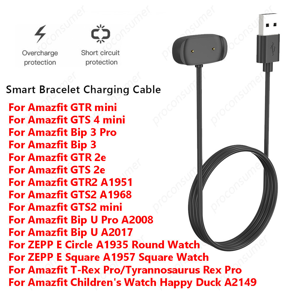 適用於 Amazfit GTR Mini/GTR 4 Mini/Bip 3 Pro/Bip 3 的 USB 磁力充電器線