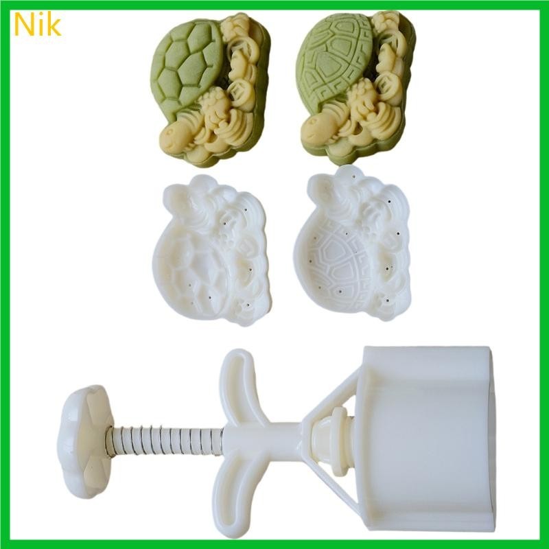 Nik 甜點壓榨工具龜形月餅模具為甜點設置麵團模具
