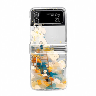 雲端爬梯王子 三星Galaxy ZFlip4 OPPO 三星折疊手機殼zflip3 5保護殼 Samsung硬殼防震