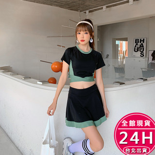 【梨卡】隔日到貨 泳衣 泳裝 兩件式比基尼 運動風比基尼 性感顯瘦泳衣 溫泉度假比基尼 學生風 CR893【現貨24H】