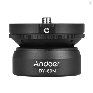 Andoer DY-60N 三腳架調平底座調平器調節板鋁合金 3/8 英寸螺絲介面帶氣泡水平儀袋適用於佳能數碼單反相機
