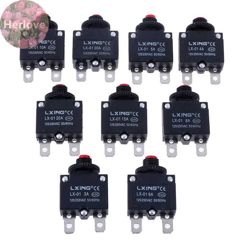 Herlove斷路器過載保護器開關保險絲3a 4A 5A 6A 8A 10A 15A 20A 30A TW