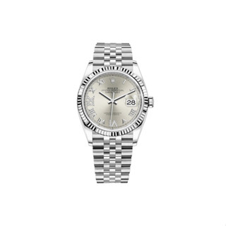Rolex 勞力士 日誌型系列機械錶 瑞士手錶 36mm 銀色錶盤 黃金鋼