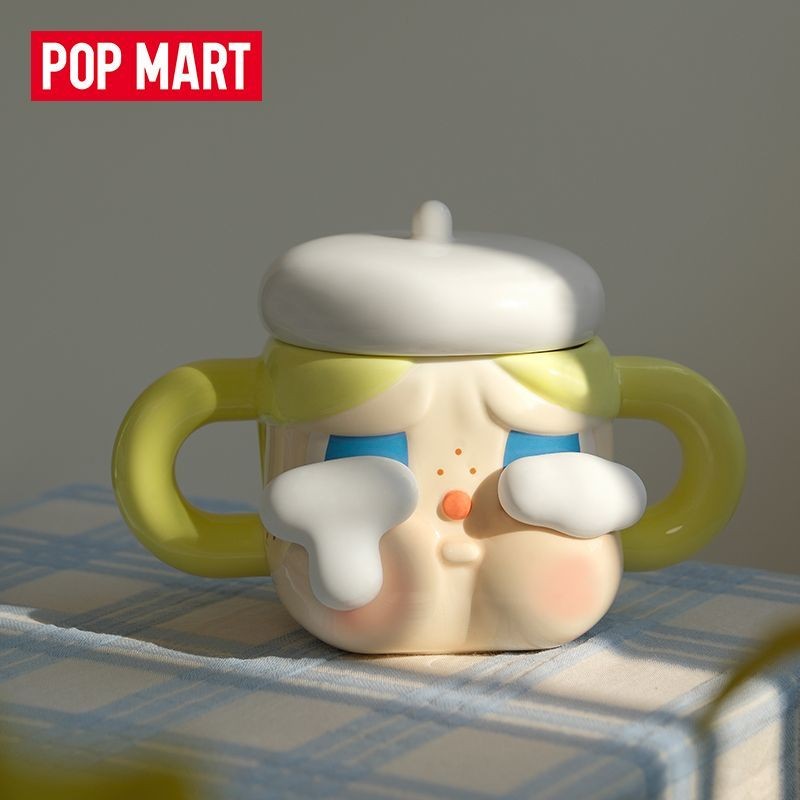 POPMART泡泡瑪特 CRYBABY 悲傷俱樂部陶瓷杯棕色金色水杯禮物