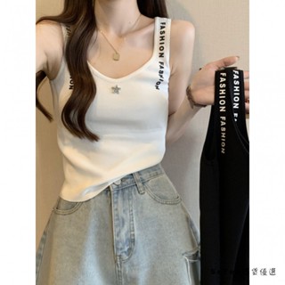 ✨臺灣發貨✨大碼女裝美式字母背心內搭夏季打底吊帶女胖MM收腰顯瘦打底外穿女