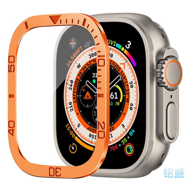 手錶防窺貼 鈦合金 帶刻度盤 適用 Apple Watch 11 10 Ultra 3 2  手錶全包保護膜 49mm