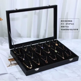 Jewelry box首飾盒18吊墜項鍊盒子耳環戒指耳環收納飾品珠寶箱格吊展示新款 現貨 25.3.20