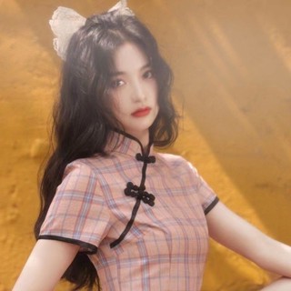 改良旗袍式小個子拼接修身年輕禮服的年輕女士 ​​時尚小姐旗袍民國風大小姐修身年輕小個子風情溫柔3.301