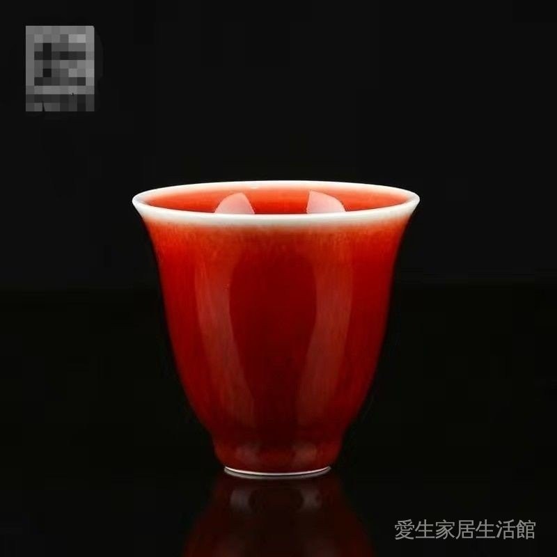 景德鎮郎紅手工聞香杯郎窯紅瓷器真品個人專用功夫茶品茗杯高檔
