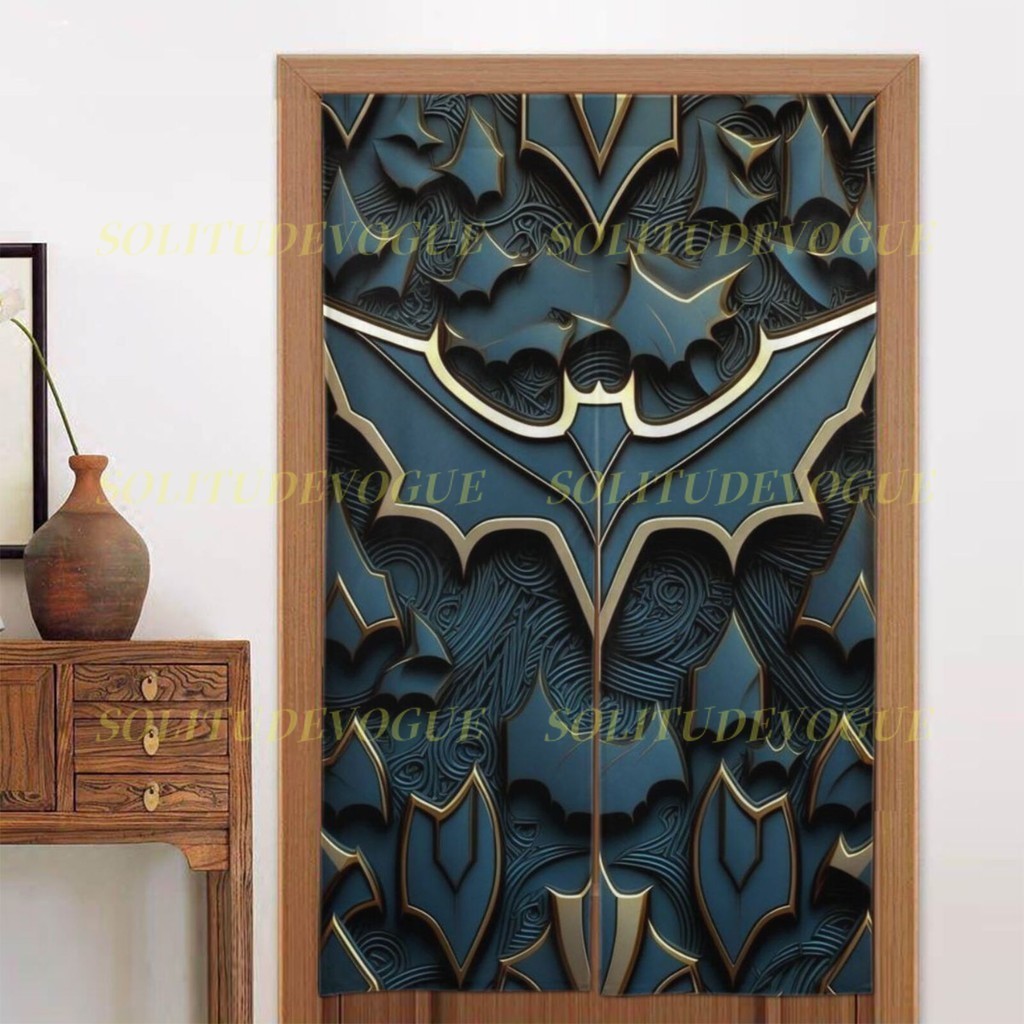 蝙蝠俠門方式窗簾面板,房間分隔器風水窗簾掛毯 34"x 56" 適用於家庭廚房小酒館餐廳隔板遮陽裝飾