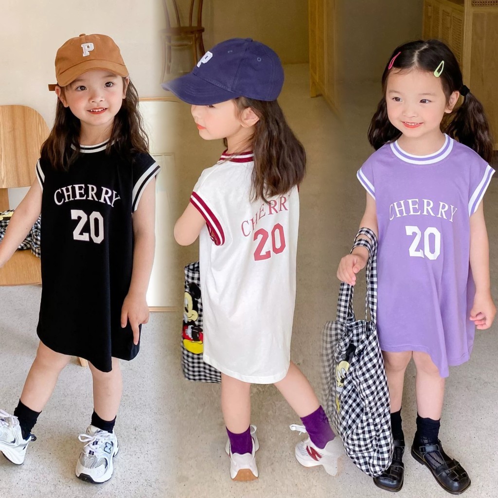 ✨HIKIDS✨女童甜酷籃球風夏天背心裙T 兒童韓版無袖洋裝 韓國童裝