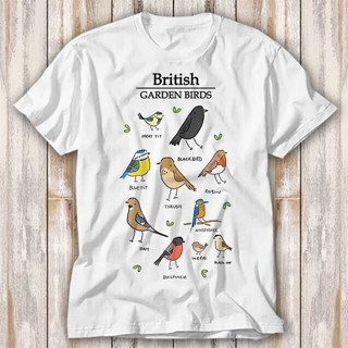 British Garden Birds Nice T*Ts T 恤成人上衣 T 恤男女通用 3904
