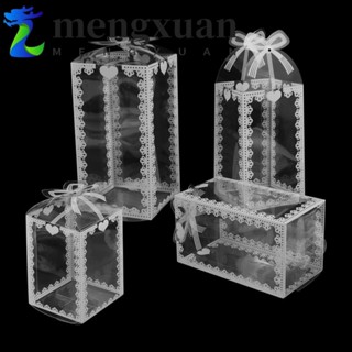 MENGXUAN糖果盒清除對於客人聖誕活動透明盒子蛋糕包裝巧克力禮品包裝盒