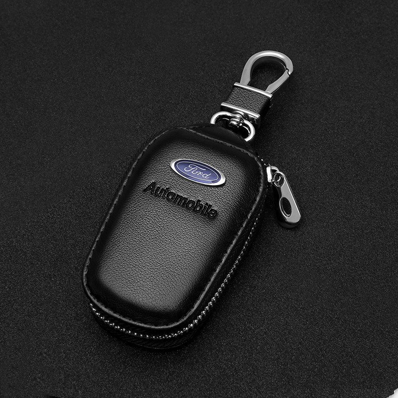 福特 Fiesta Focus Mustang Ranger Kuga EcoSport 皮革汽車鑰匙包鑰匙扣遙控鑰匙包