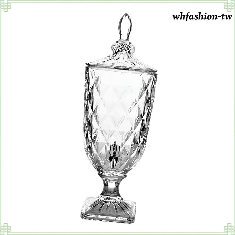 [WhfashionTW] 帶蓋水壺帶水龍頭透明飲料壺玻璃壺冷