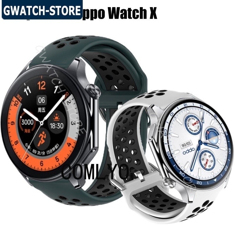 適用於 Oneplus watch 2 / OPPO Watch X 錶帶 矽膠 柔軟 運動 智能手錶 雙色腕帶