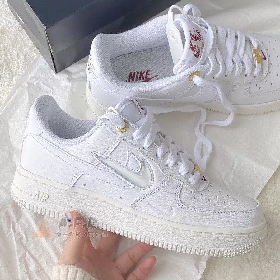 【kami】NIKE AIR FORCE 1 AF1 40週年 白 全白 果凍 小勾 雙勾 白金 鐵牌 休閒鞋 DQ76