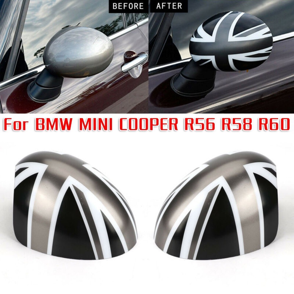 BMW &lt;有貨&gt; 1 對手動折疊翼後視鏡蓋罩適用於寶馬 MINI COOPER R56 R58 R60
