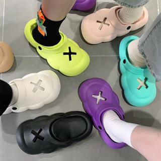 【現貨】ins個性洞洞鞋 踩屎感厚底涼鞋 潮牌涼拖鞋 女夏季厚底拖鞋 包頭拖鞋 軟底涼鞋
