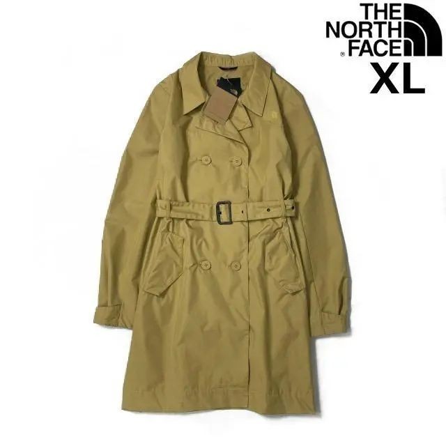 近全新 THE NORTH FACE 北面 外套 長版風衣 大衣 XL 棕色 米色 mercari 日本直送 二手