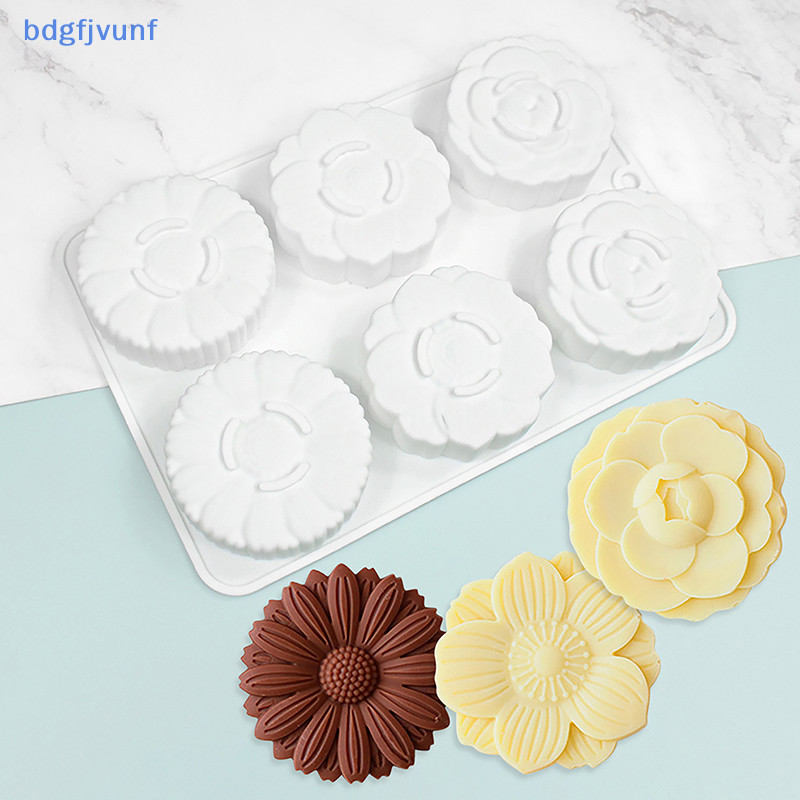 Bdgf母親節花卉圖案矽膠餅乾模具情人節巧克力餅乾模具蛋糕卡片裝飾diy烘焙工具tw