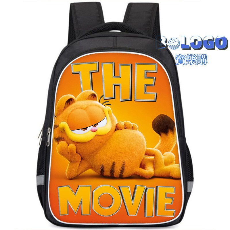 加菲貓背包 The Garfield Movie加菲貓電影海報大容量學生雙層書包 雙肩後背包 國小背包 小朋友書包 a4