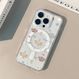 新款ins磁吸手機殼適用iPhone14/15promax手機殼可愛13小狗小貓12