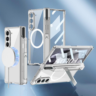 透明氣囊磁吸殼 適用Galaxy Z Fold 6 手機殼 Samsung FOLD6 外接鐵防摔保護殼
