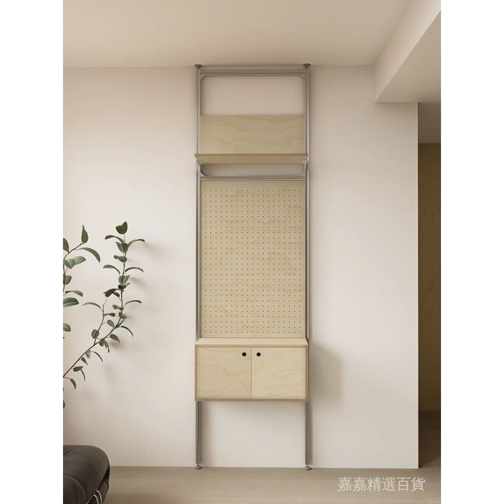 廠商直銷 可訂製【洞洞板 多洞板 裝飾 收納】中古洞洞板展示架頂天立地鋁型材隔板置物架書房墻上書架收納架子