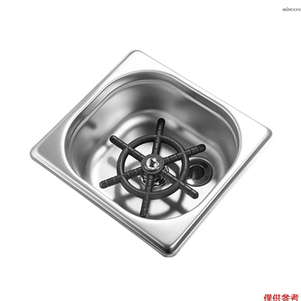 吧檯洗杯器帶排水導流槽 不鏽鋼自動高壓噴洗水槽嵌入式洗杯器帶進出水管 家用咖啡廳酒吧商用器具水槽配件 方形 銀色