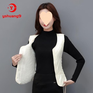 現貨.背心外套.韓版新款秋冬羽絨棉馬甲女輕薄保暖背心短版v領無袖緊身貼身內膽 背心 羽絨外套 馬甲 翻領背心