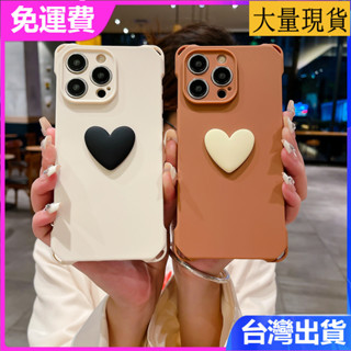 適用 iPhone 16 15 14 13 Promax 四角掛孔矽膠白色小愛心小清新女款簡約風好看防摔手機殼保護套
