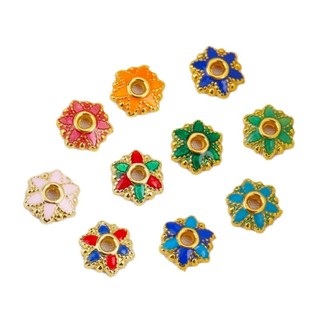 宏雲Hongyun-hzx-（10個）-18K金色保色7mm花托花帽滴油8mm珠託帽隔片diy飾品配飾手鏈項鍊