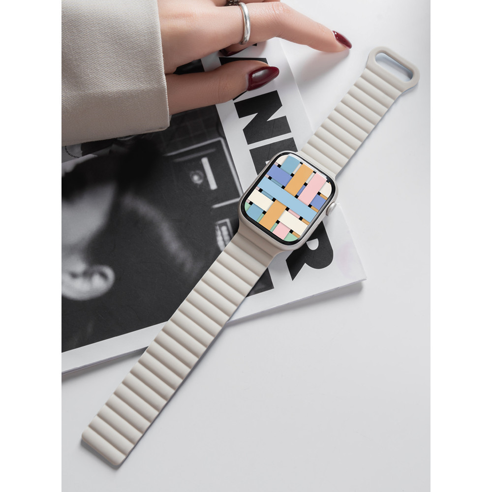 Watch 蘋果S9手錶iwatch8錶帶applewatch9磁吸S8硅膠S7錶帶